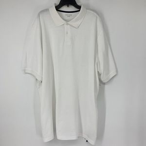 Mens Amazon Essentials White Polo Size 3XT Big & Tall Pic Short Sleeve NWT 3627